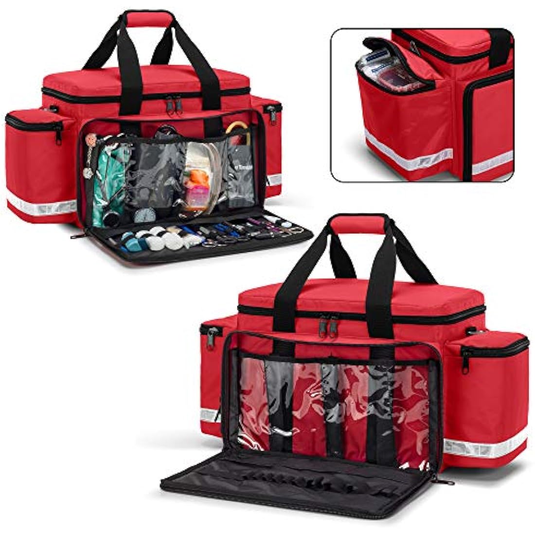 Trunab Large Emergency Trauma Bag – Professional EMT Medical Bag, Red
