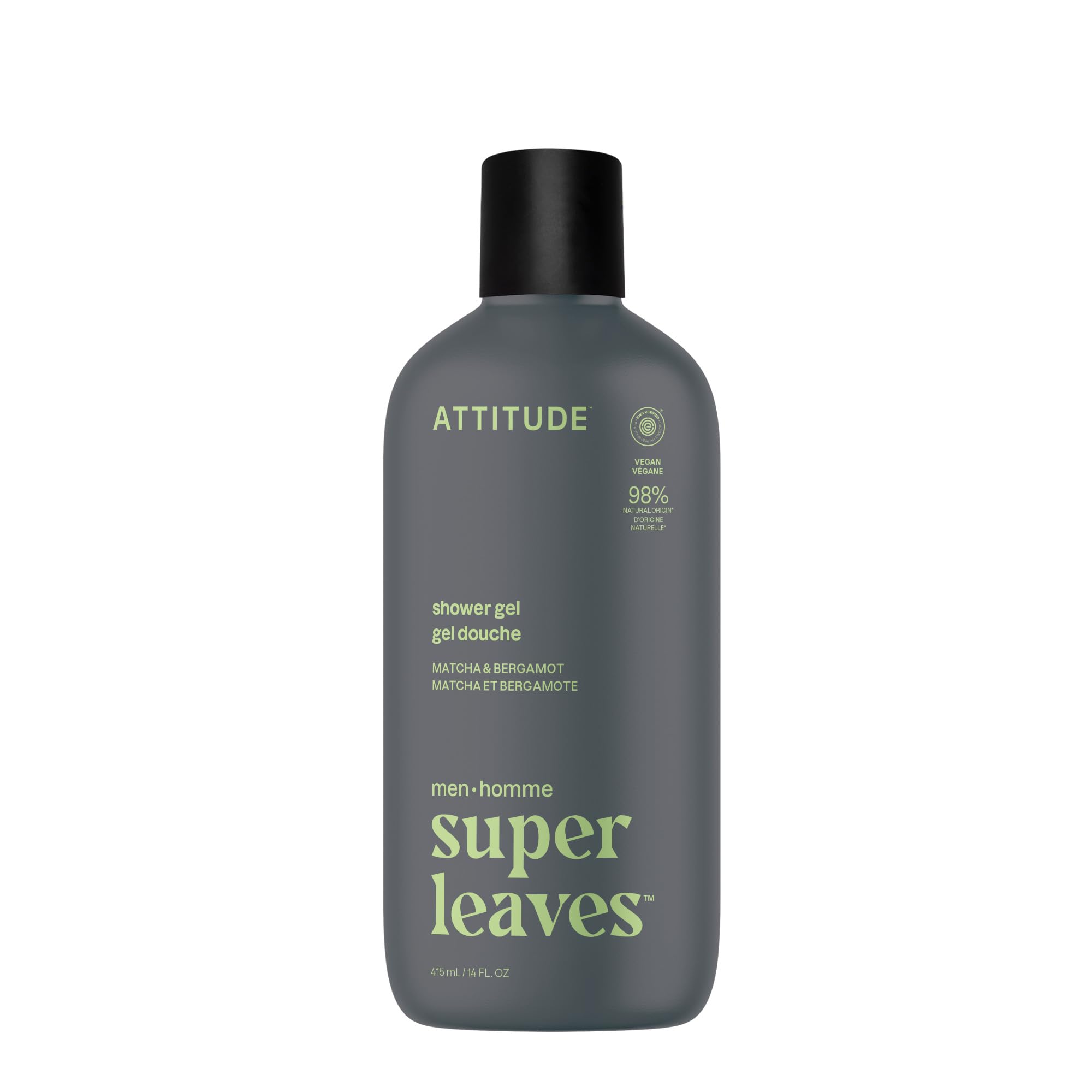ATTITUDE Men's Body Wash – Natural Matcha & Bergamot Shower Gel