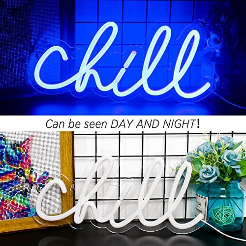 Ineonlife Chill Neon Sign – Blue LED Wall Light for Bedroom & Bar
