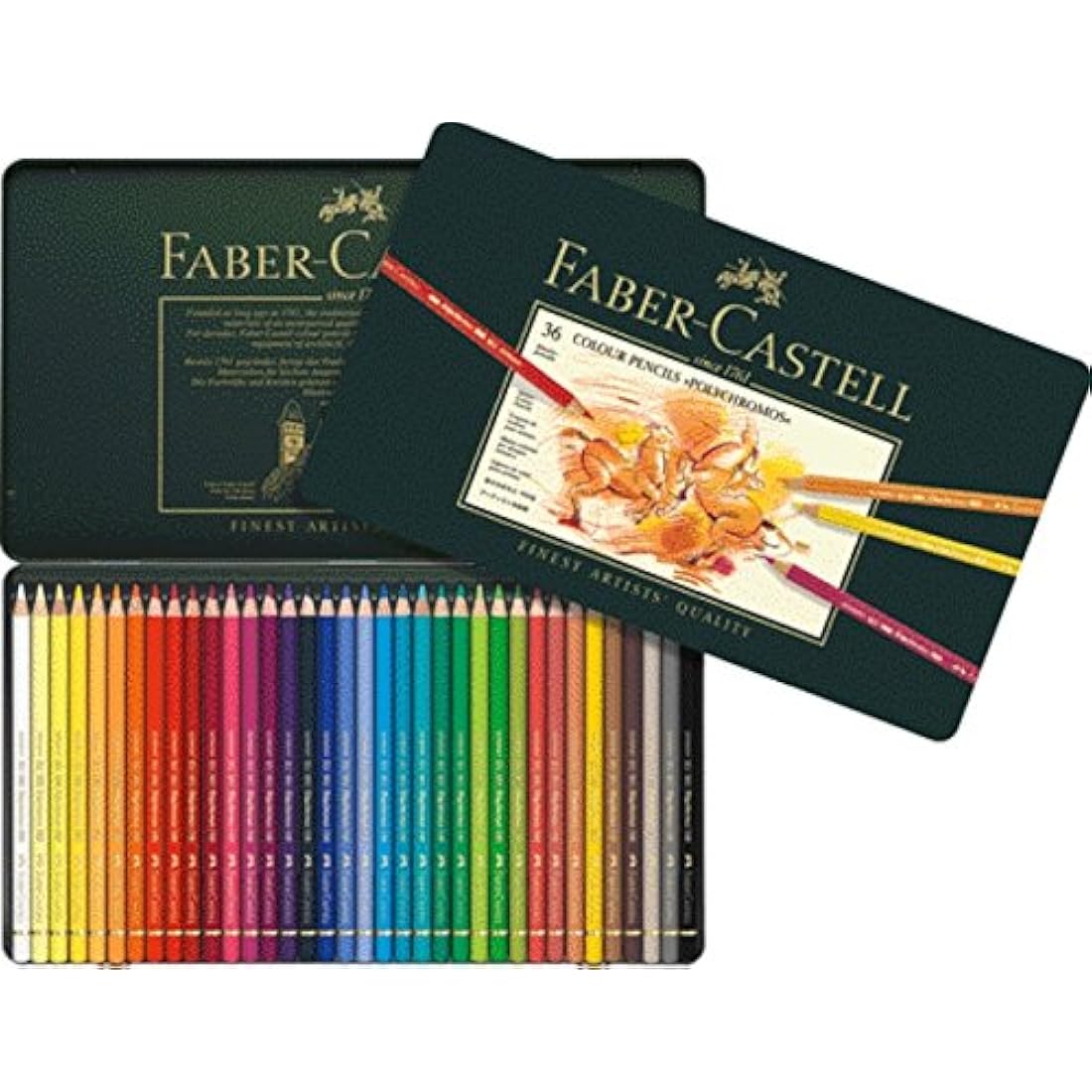 Faber-Castell Polychromos Artist Colored Pencils - 36 Metal Case Set