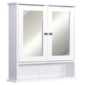 kleankin Wall-Mounted Bathroom Cabinet | 2-Door Mirrored Storage - White