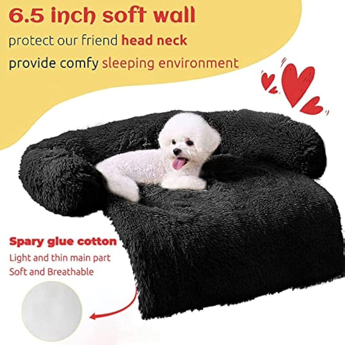 ANWA Plush Dog Sofa Bed Cover – Washable Non-Slip Furniture Protector