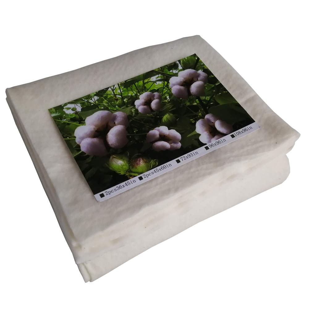 King Size Natural Cotton Quilt Batting with Scrim - 122" x 124"