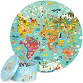 Boppi World Map 150 Piece Round Jigsaw Puzzle for Kids Aged 5-8