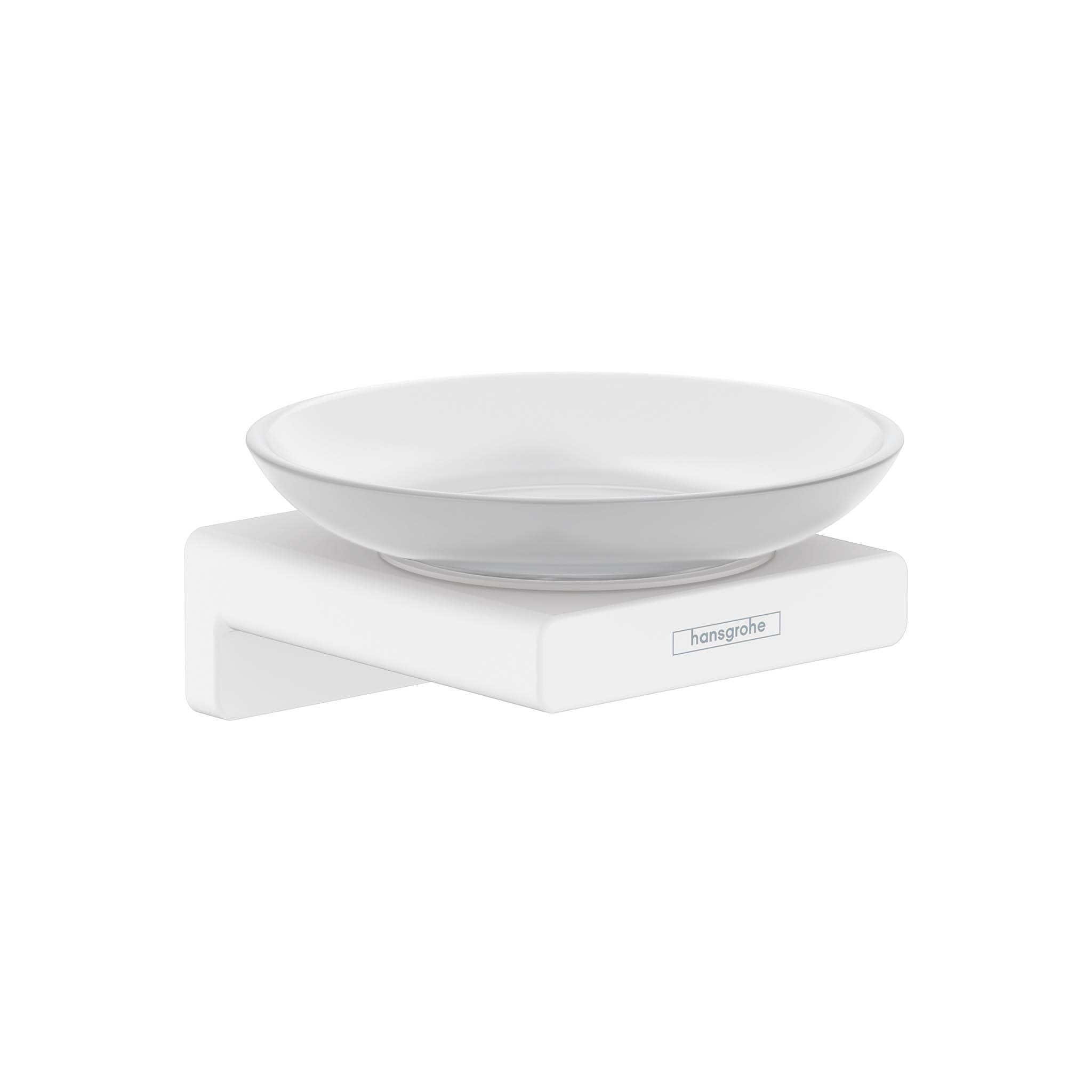 hansgrohe AddStoris Wall-Mounted Glass Soap Dish | Matt White