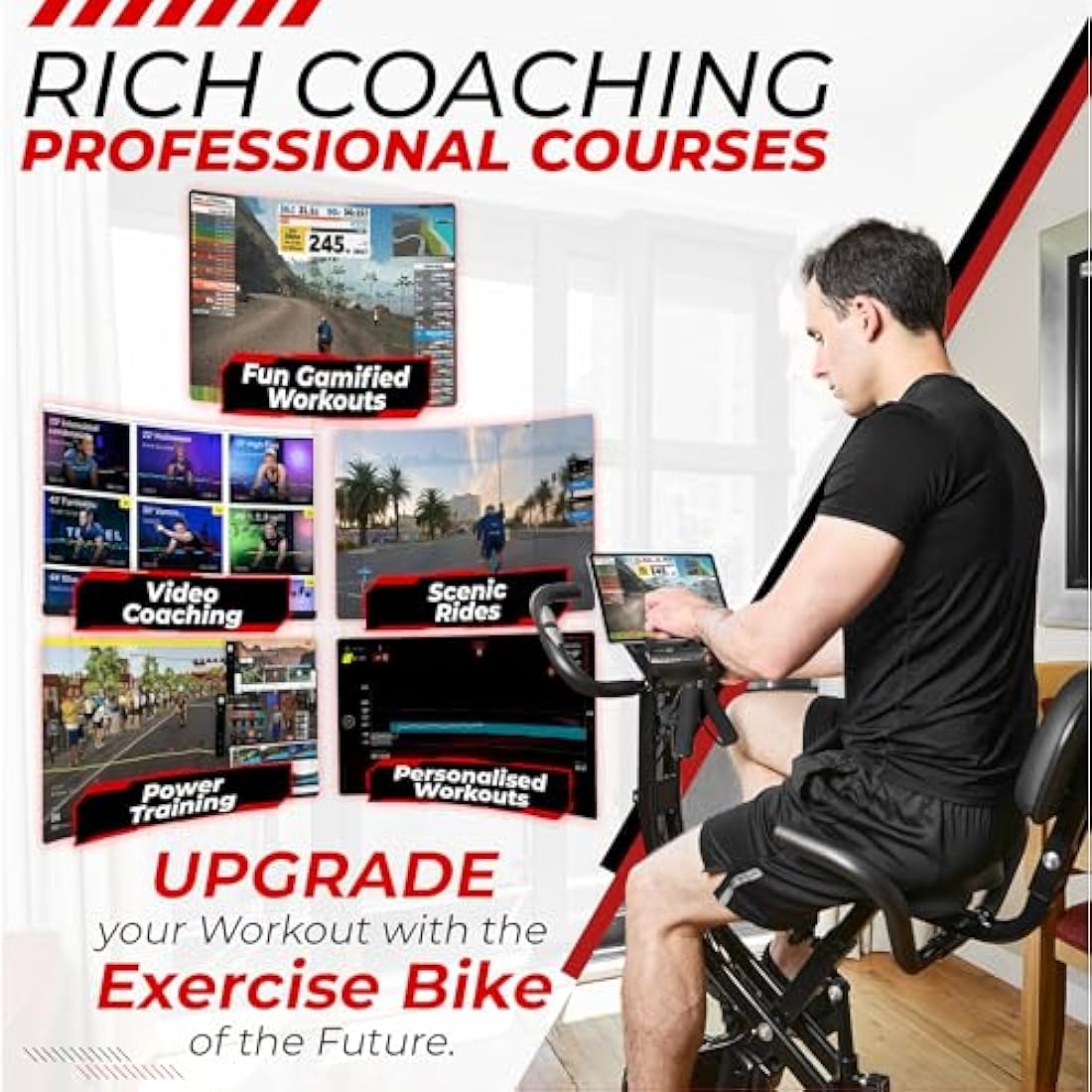 SmartXBike Pro Folding Exercise Bike | 4-in-1 Magnetic Resistance