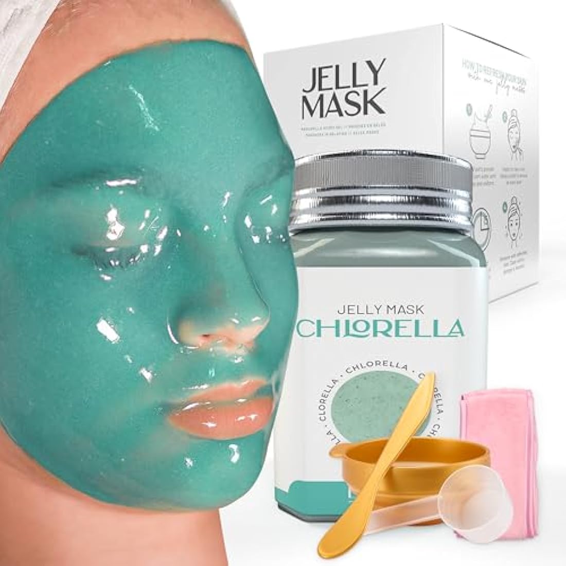 BRÜUN Chlorella Jelly Mask Jar – Hydrating Peel-Off Rubber Face Mask