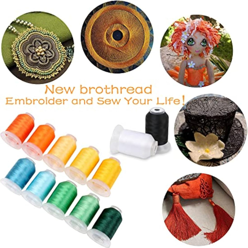 New brothread 63 Brother Colors Polyester Embroidery Thread Kit - 500M