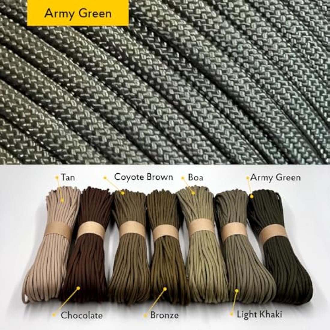 EDCX 550 Paracord Type III – 4mm 100% Nylon Rope for DIY and Camping
