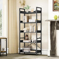 YITAHOME 5-Tier Industrial Bookshelf | Rustic Wood and Metal Storage Rack
