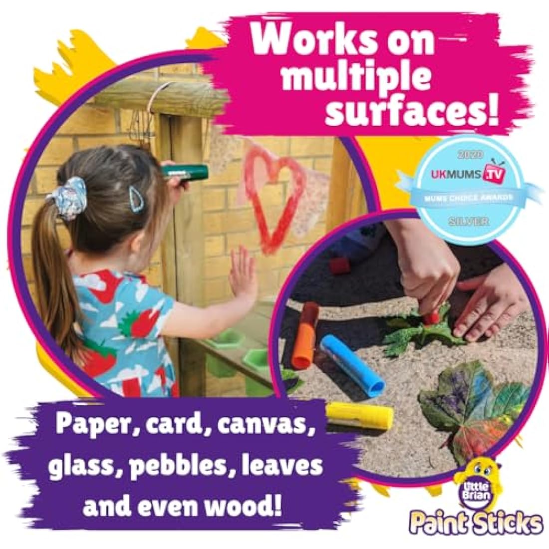 Little Brian Paint Sticks – 24 Pack Assorted Mess-Free Kids Art Sticks