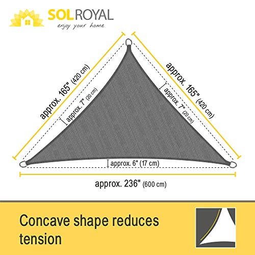 Sol Royal SolVision HS9 Triangle Sun Shade Sail – HDPE UV Protection, 6m