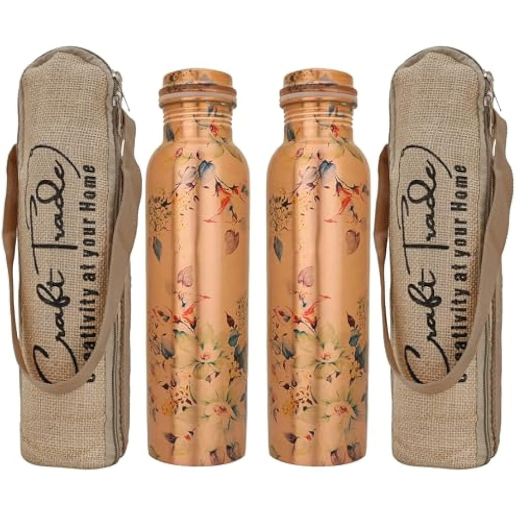Printed Copper Water Bottle – 1L Leak Proof & BPA Free