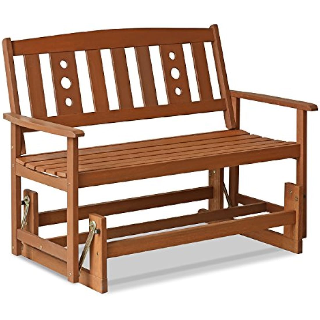 Furinno New Mexico Outdoor Glider – Hardwood Patio Bench, Teak Oil Finish