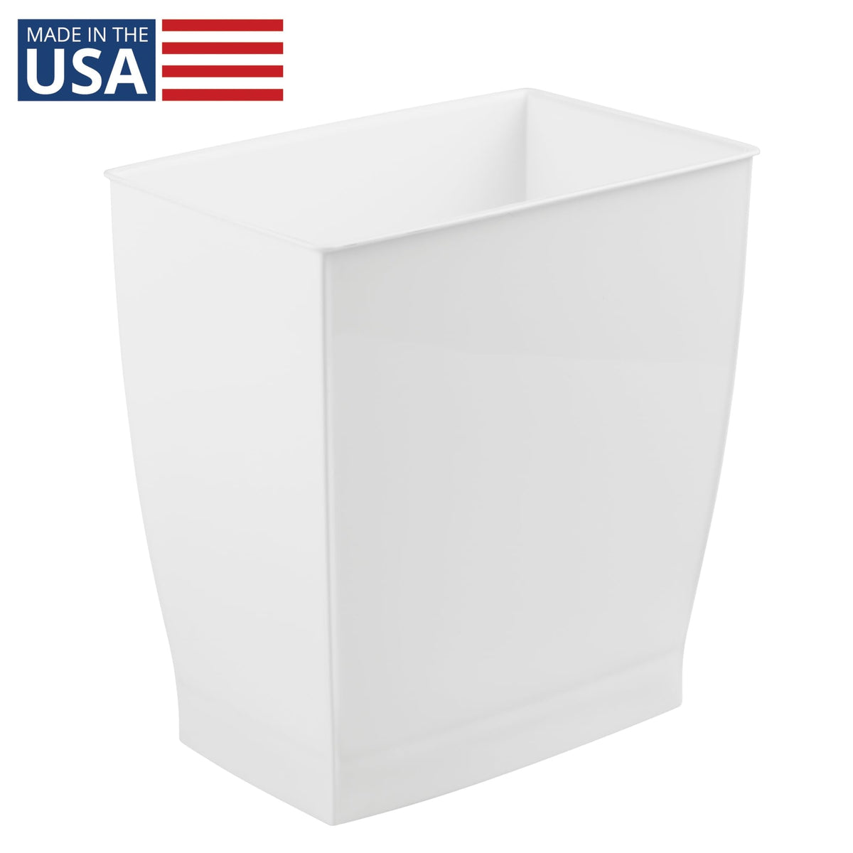 iDesign Mono Rubbish Bin, Plastic, White - image 2