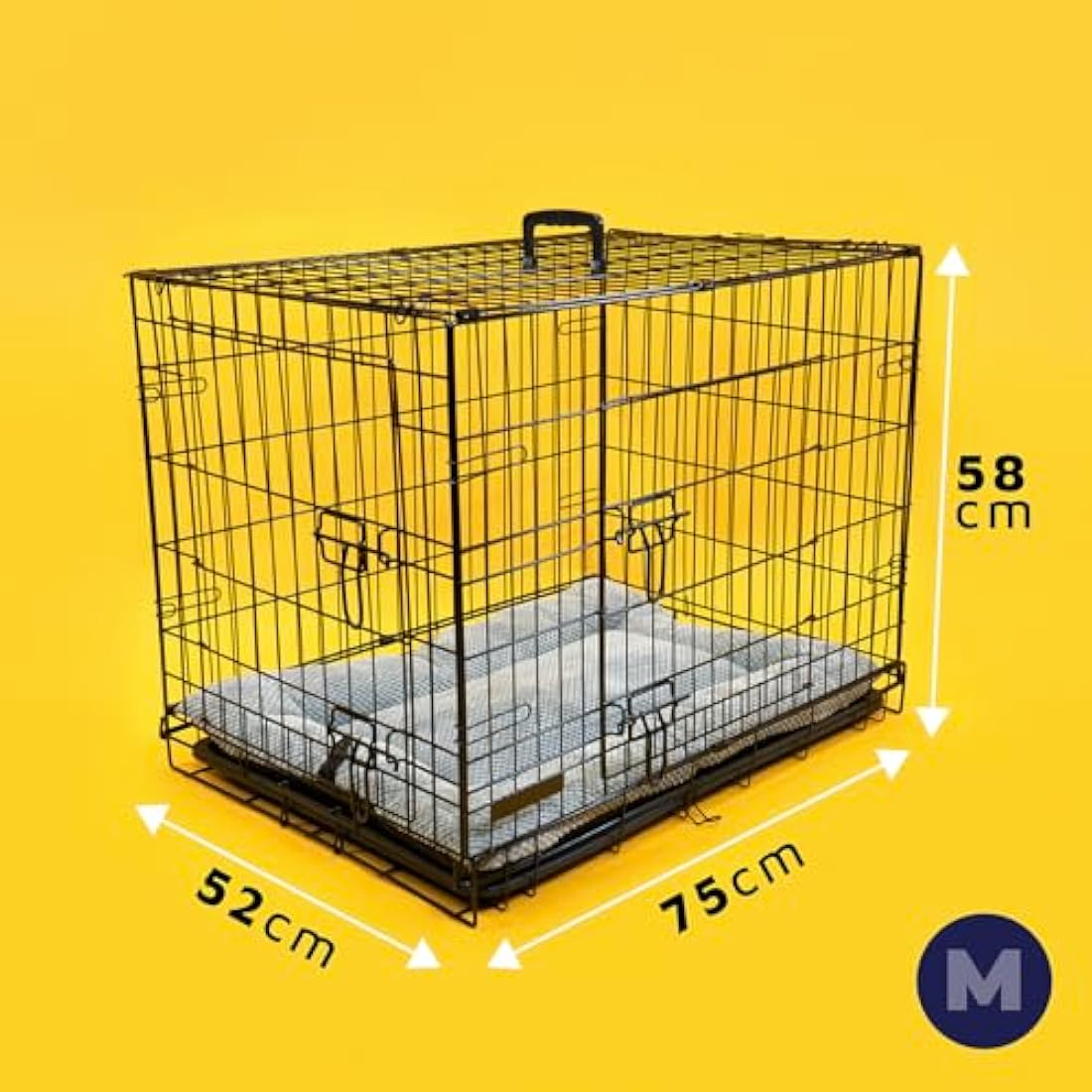 30-Inch Medium Foldable Dog Crate | 2-Door Metal Kennel