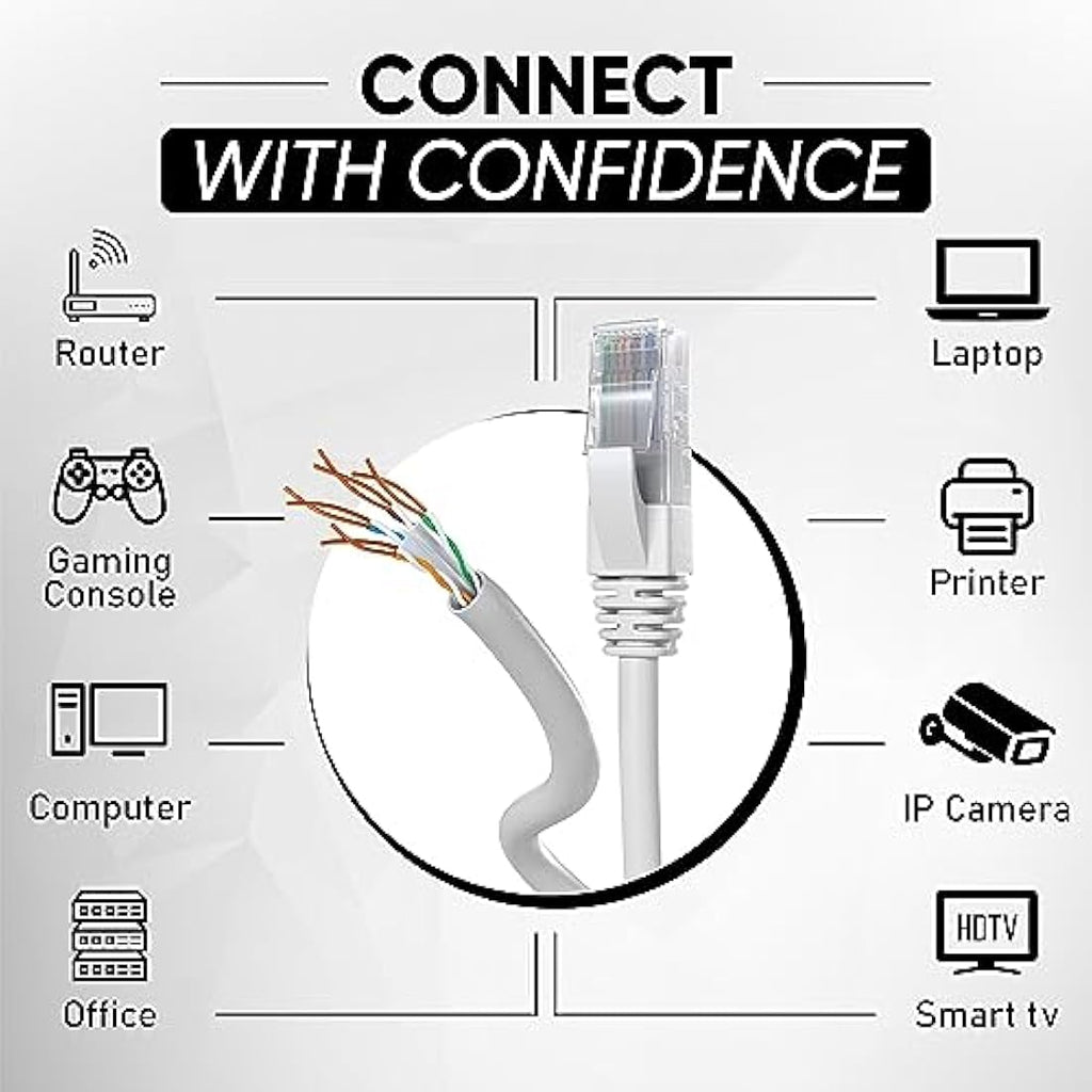 Mr. Tronic Cat 6 Ethernet Cable 100m | High Speed 1Gbps UTP LAN Bulk - Grey