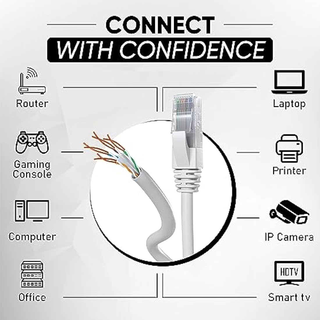 Mr. Tronic Cat 6 Ethernet Cable 100m | High Speed 1Gbps UTP LAN Bulk - Grey