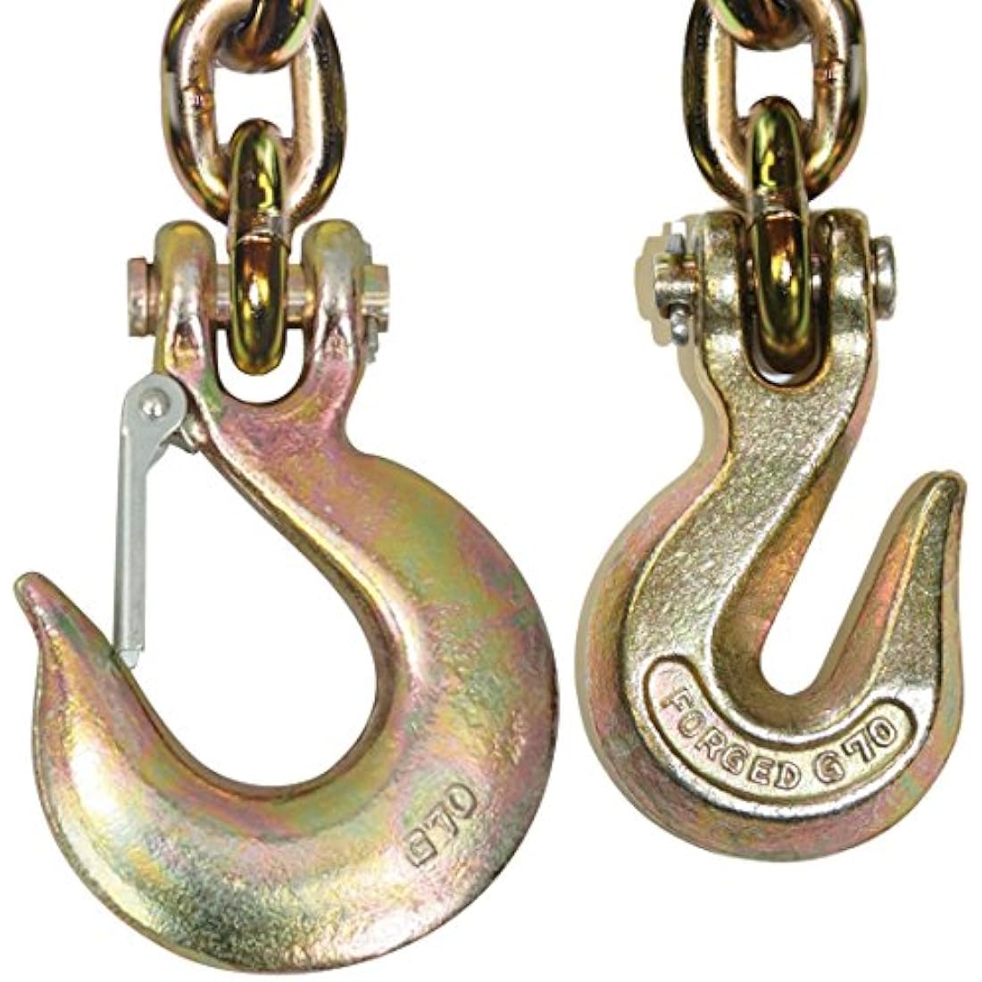 Vulcan Grade 70 Safety Chain with Grab and Sling Hooks - 3/8" x 8'