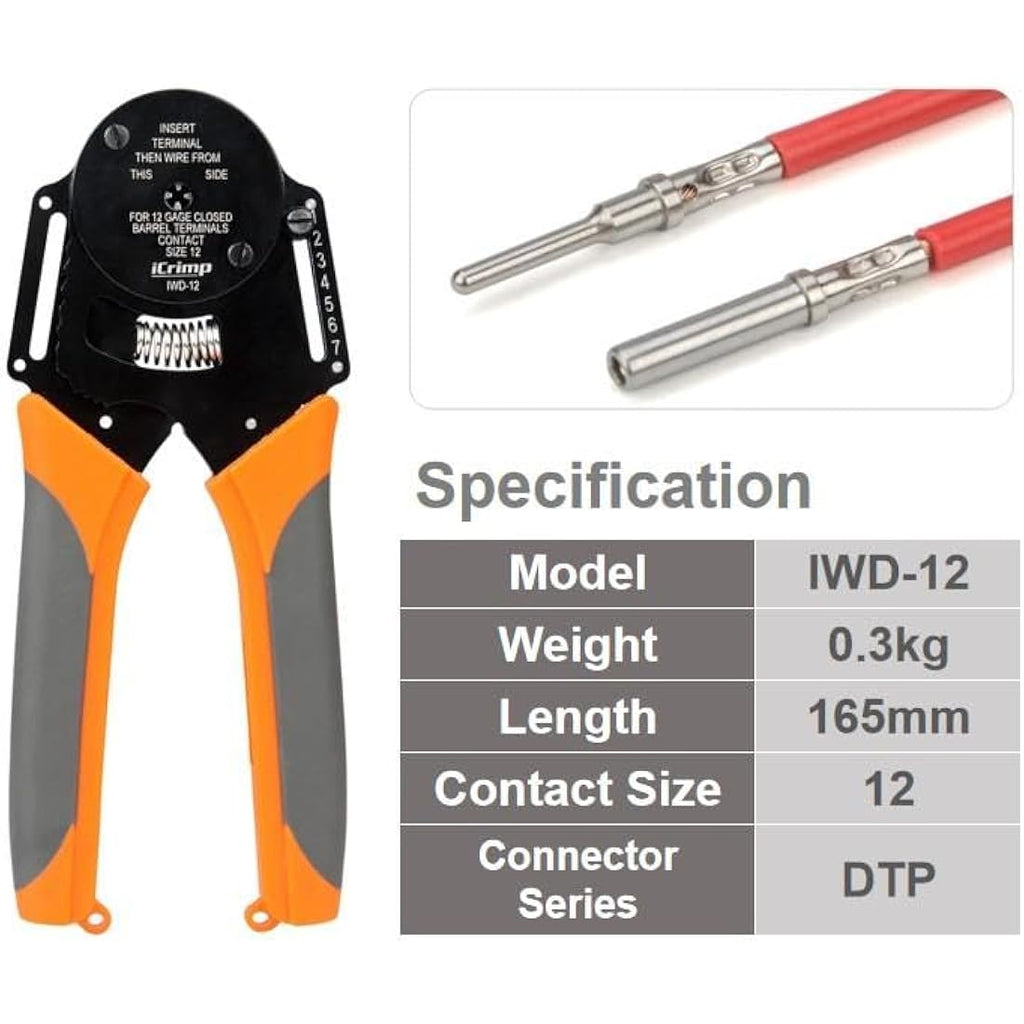 iCrimp Deutsch Closed Barrel Crimper for Size 12 Solid Contacts