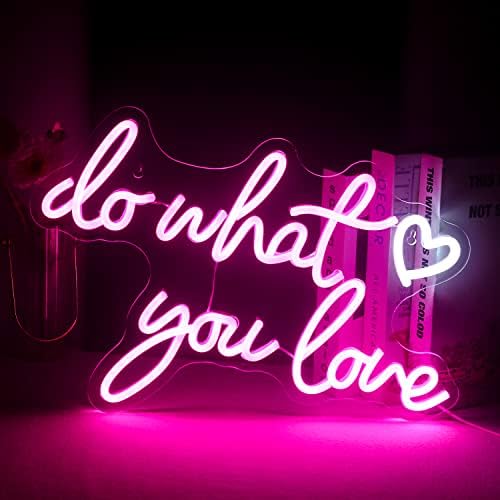 SIGNSHIP Do What You Love Neon Sign – Pink LED Wall Decor for Bedroom