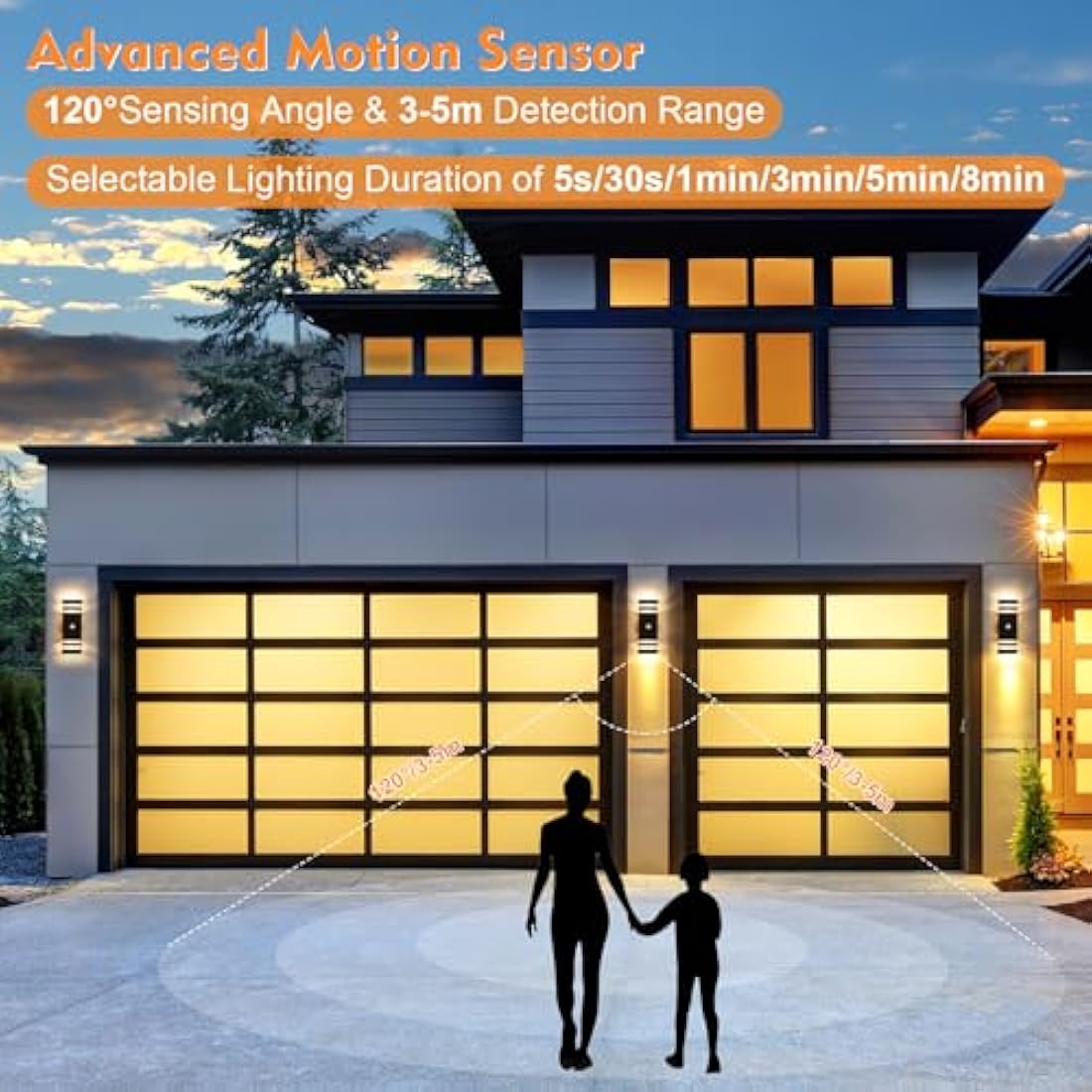 CELAVY Motion Sensor Outdoor Wall Lights – IP65 Modern LED Porch Lamp 2 Pack