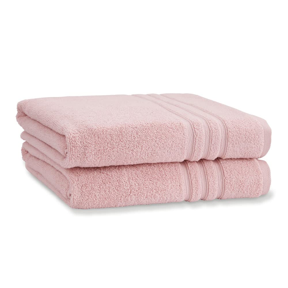 Catherine Lansfield Zero Twist Cotton Bath Sheet Pair - Pink (90x140cm)