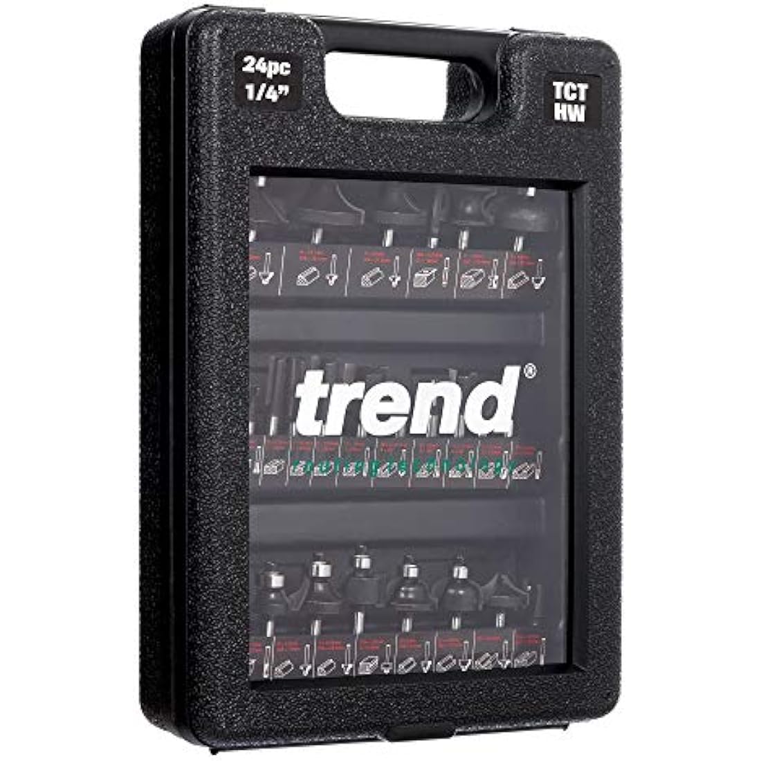 Trend 24-Piece Router Bit Set | 1/4-Inch Shank Tungsten Carbide Cutters