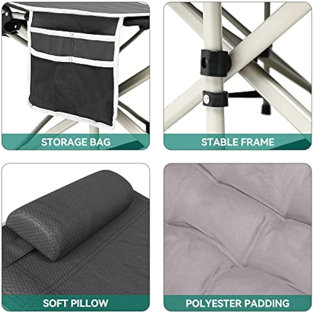 YITAHOME Folding Camping Cot – Heavy Duty 280kg Portable Bed, Grey