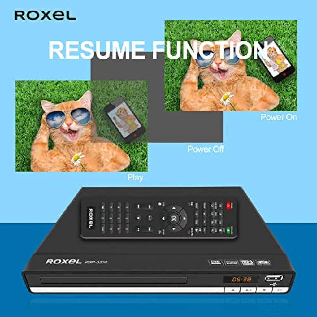 Roxel RDP-S500 Multi Region DVD Player | 1080p HDMI Upscaling & USB