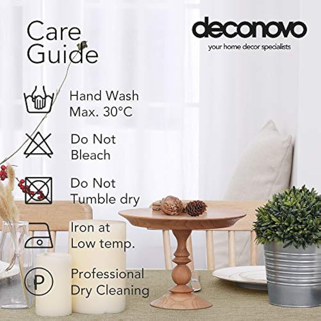 Deconovo Waterproof Linen Effect Tablecloth - 140 x 250 cm - Linen