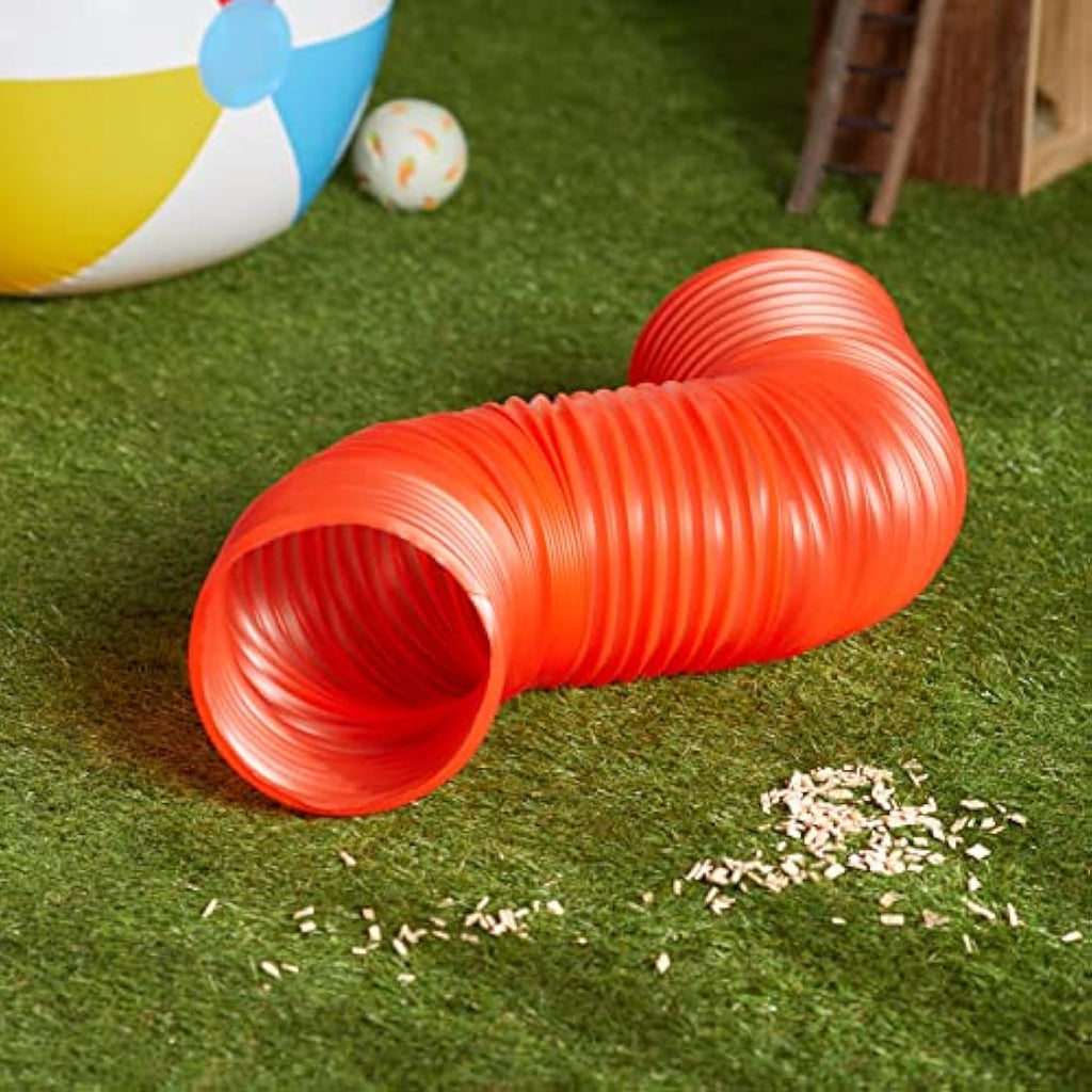 SnuggleSafe Way to Go Fun Tunnel – Flexible Weatherproof Pet Toy, Red