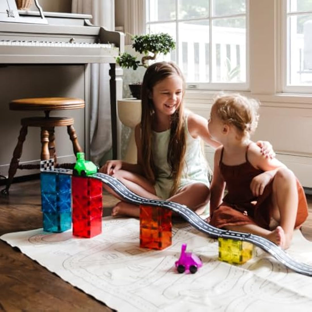 Magna-Tiles Downhill Duo 40-Piece Magnetic Building Set with Ramps