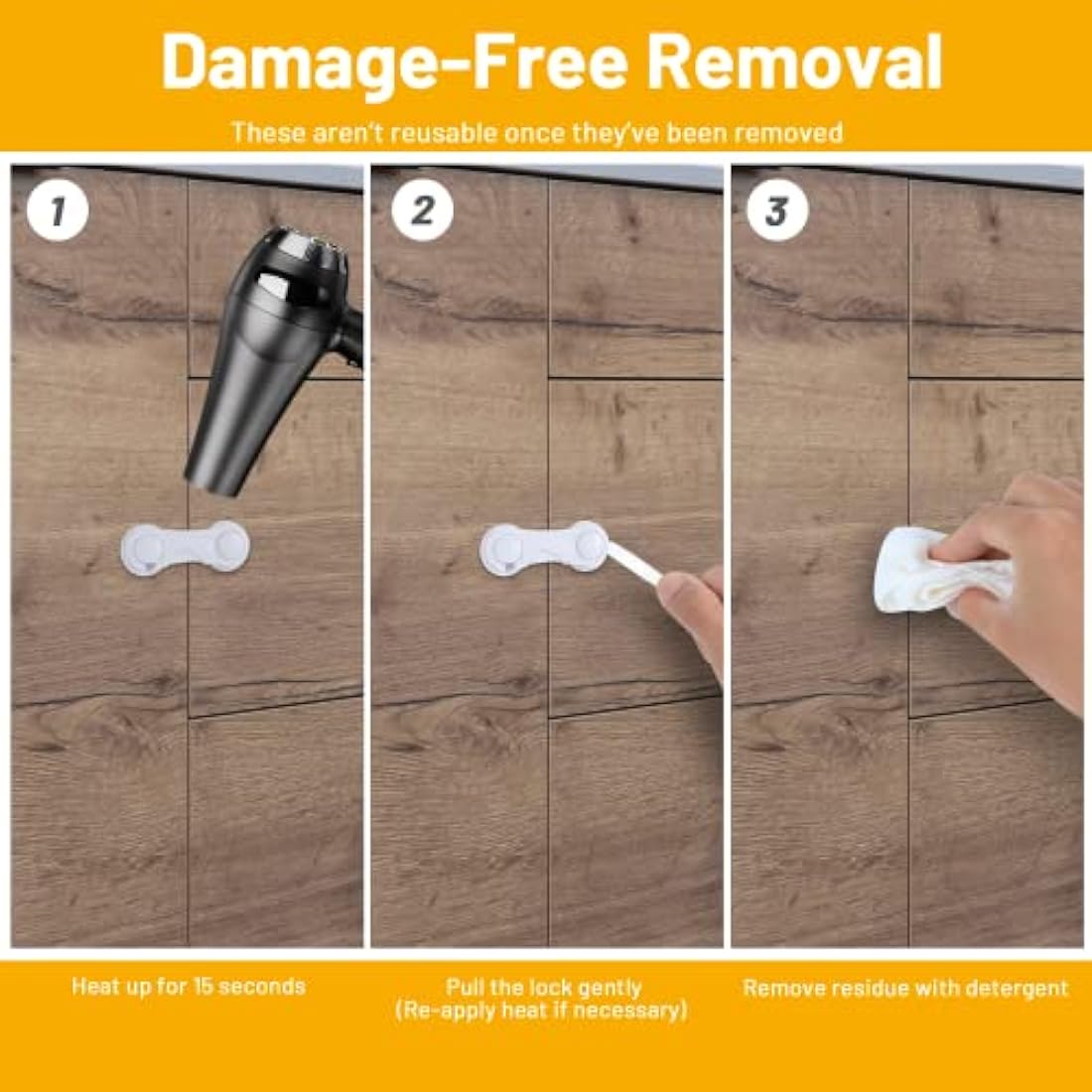 TRILINK Child Safety Cupboard Locks - 10 Pack Adhesive Baby Proofing