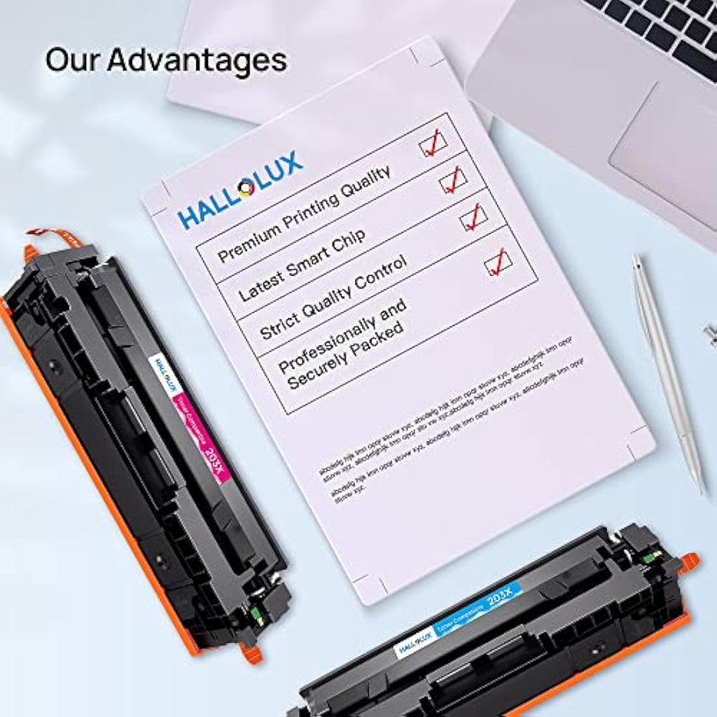 HALLOLUX 203X High-Yield Toner Cartridge for HP Color LaserJet Pro | 4-Pack