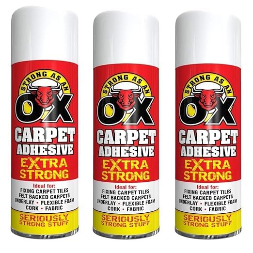 SAAO Heavy Duty Spray Adhesive Glue for Carpet & Fabric - 3 x 500ml