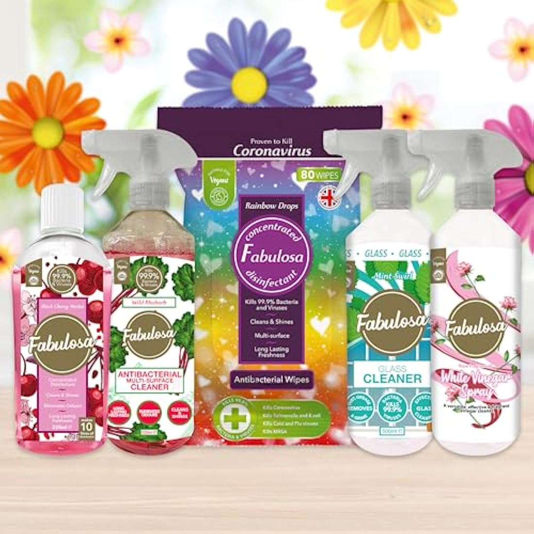 Fabulosa 4-in-1 Antibacterial Disinfectant, Bliss Baby Powder, 12x220ml
