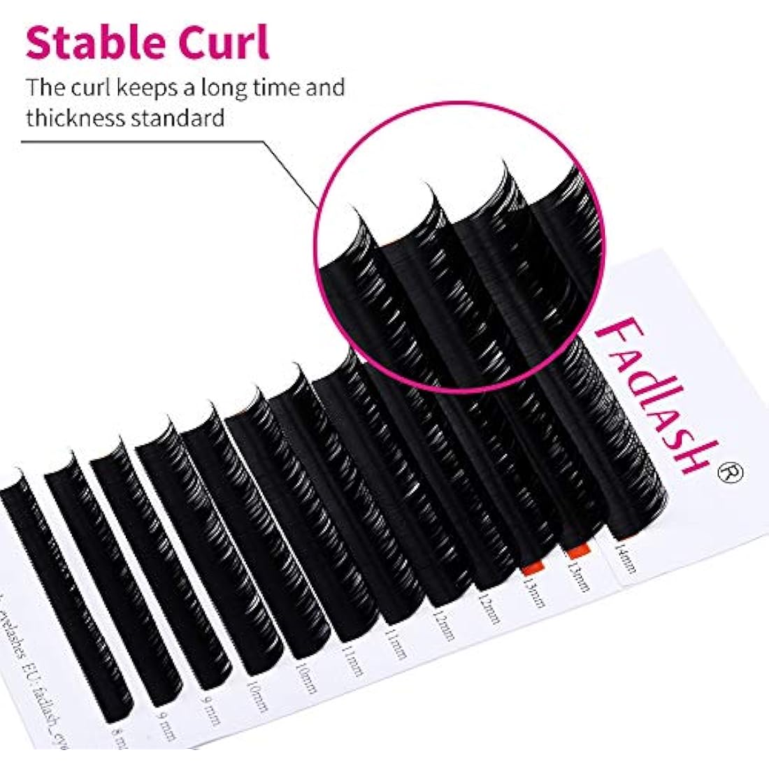 Fadlash Classic Eyelash Extensions | 0.10mm C Curl Matte Black Mix