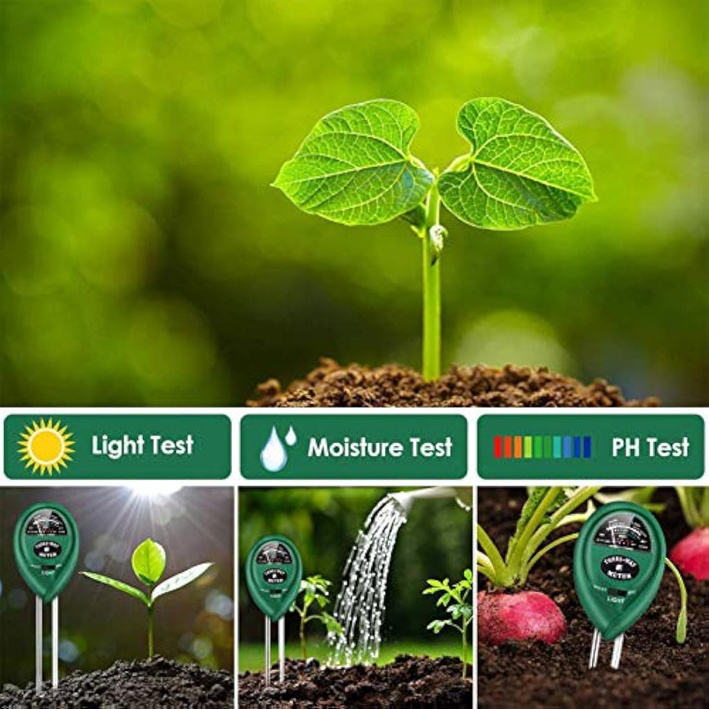 LIUNOVIP 3-in-1 Soil PH Meter | Moisture & Light Plant Tester Kit