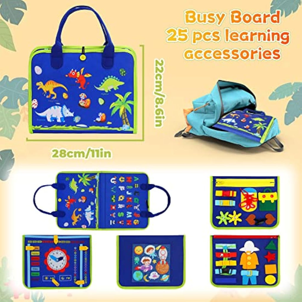 Montessori Busy Board – Sensory Travel Toy for Toddlers