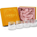 Art Deco Crystal Gin Tumbler Glasses - Set of 4 Short Lowball