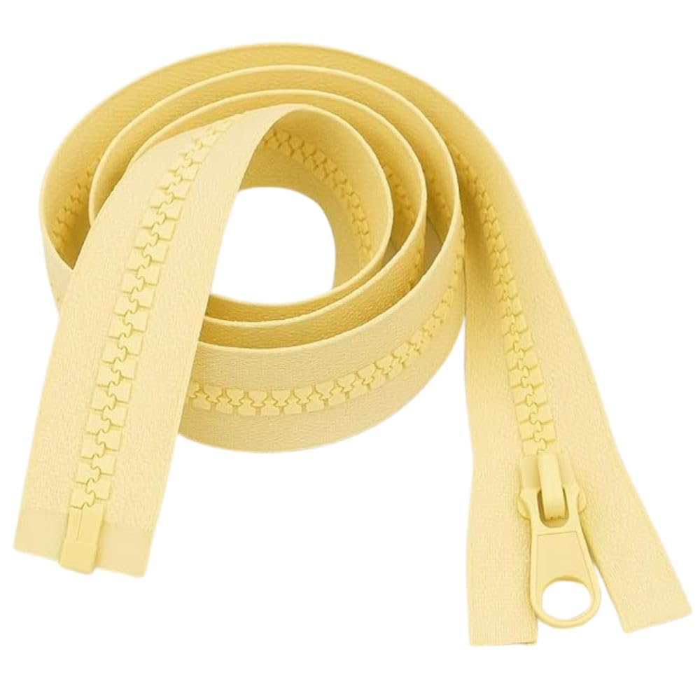 20" 51cm Pale Yellow Chunky Zip - Heavy-Duty Open-Ended Separating