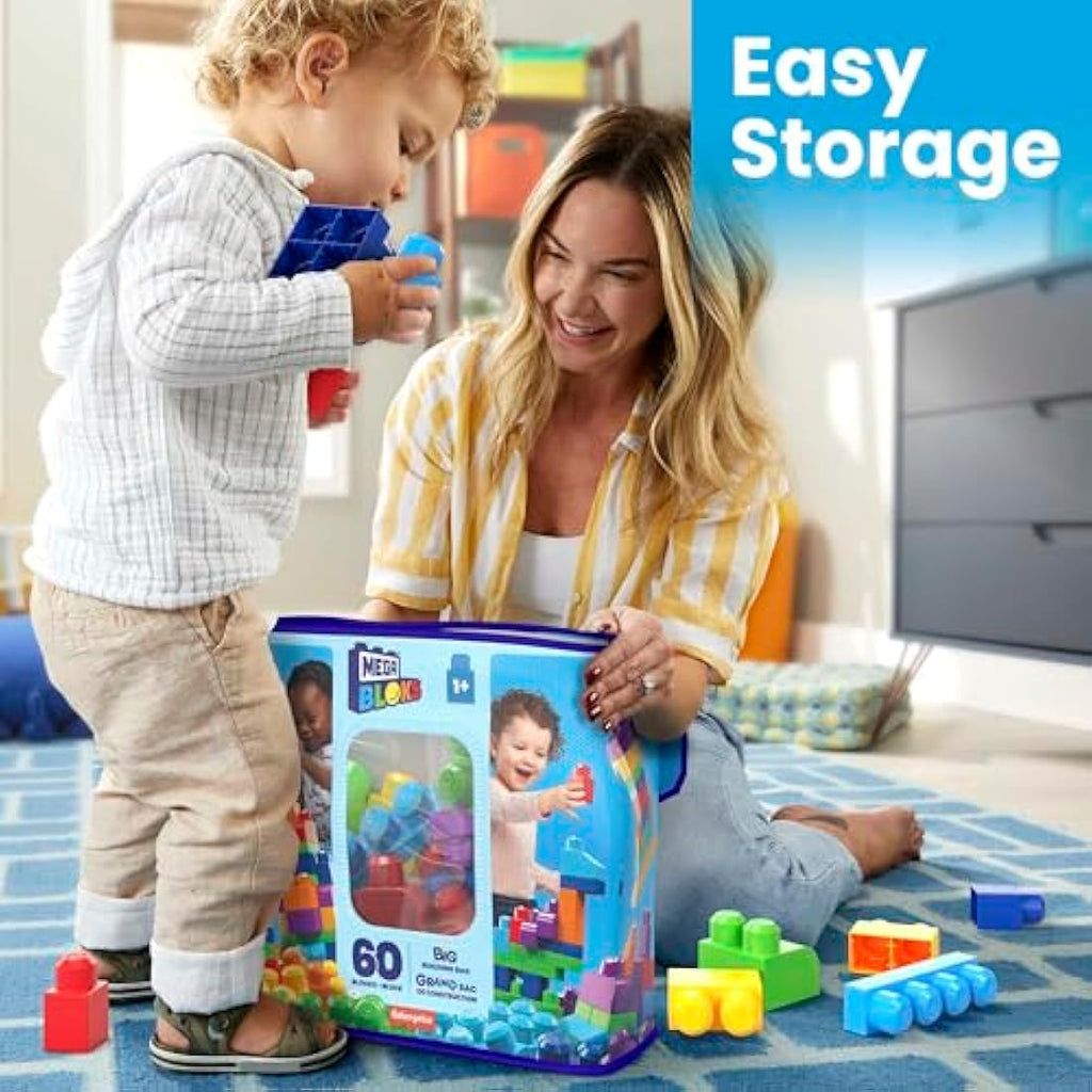 Mega Bloks Big Building Bag – 60 Piece Toddler Stacking Toy Set
