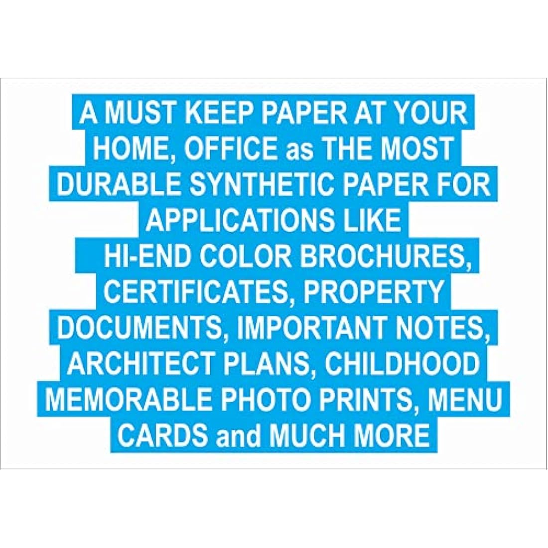 HIGHH Image Waterproof Synthetic Paper | A4 160 GSM Laser Printer 200pk