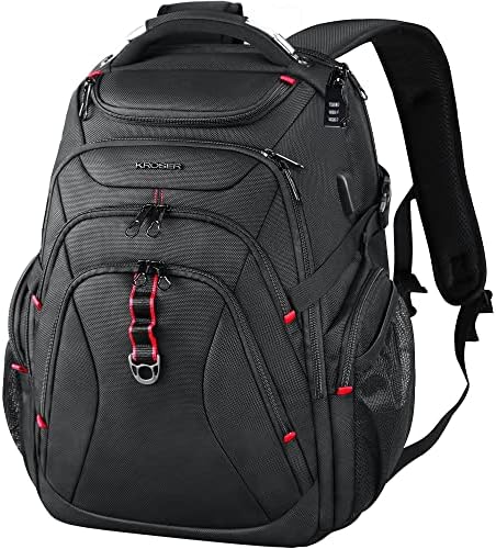 KROSER 17.3 Inch Travel Laptop Backpack – Water-Repellent RFID Bag