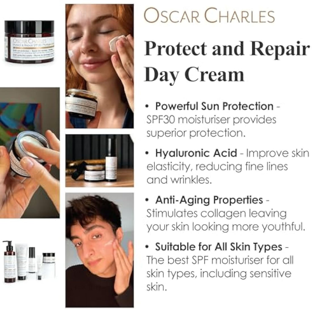 Oscar Charles SPF 30 Moisturiser | Hyaluronic Acid & Vitamin C Cream