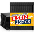 Switory Black Poly Bubble Mailers – 21.6x28cm Padded Envelopes, 25 Pack