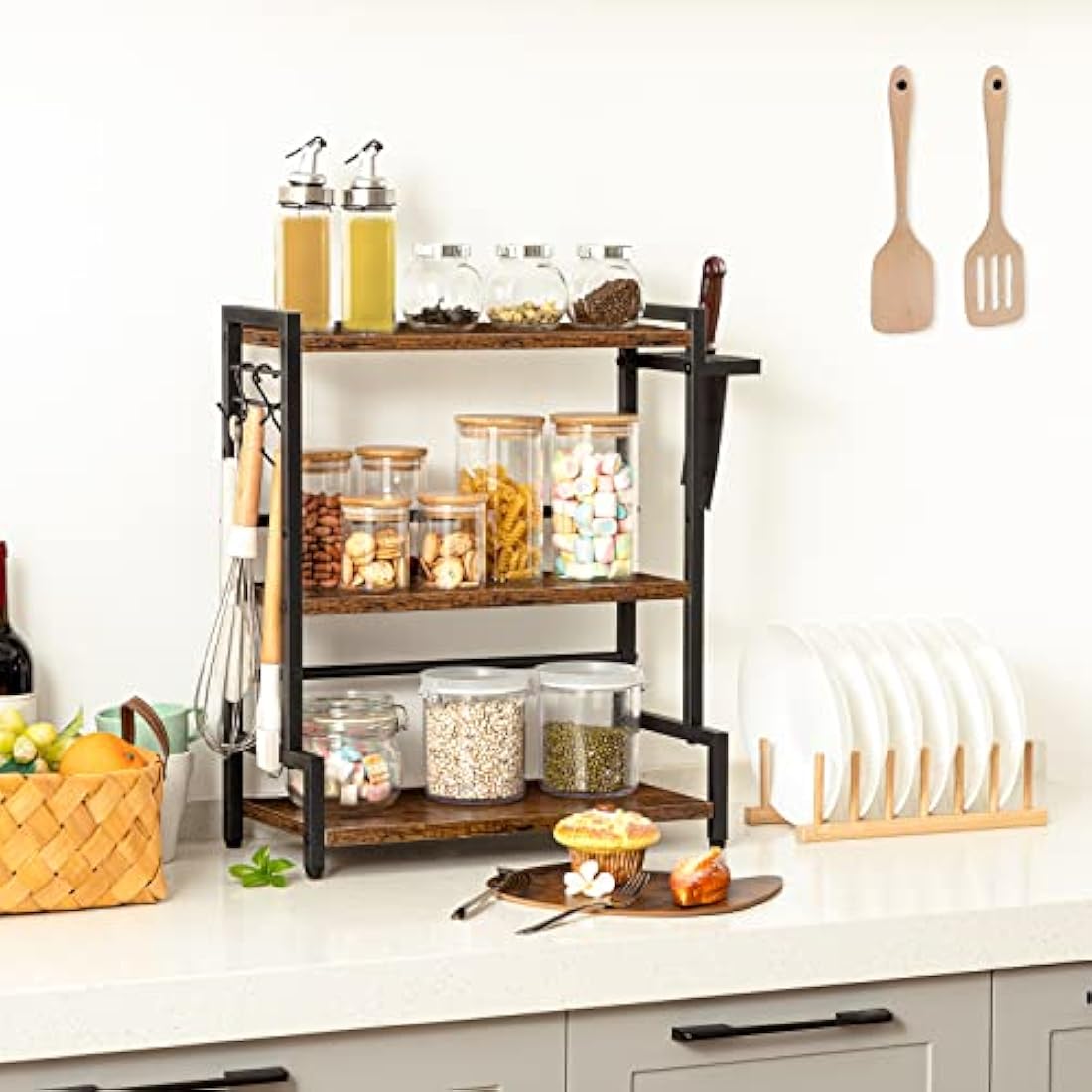 HOOBRO 3-Tier Spice Rack | Industrial Kitchen Countertop Organiser