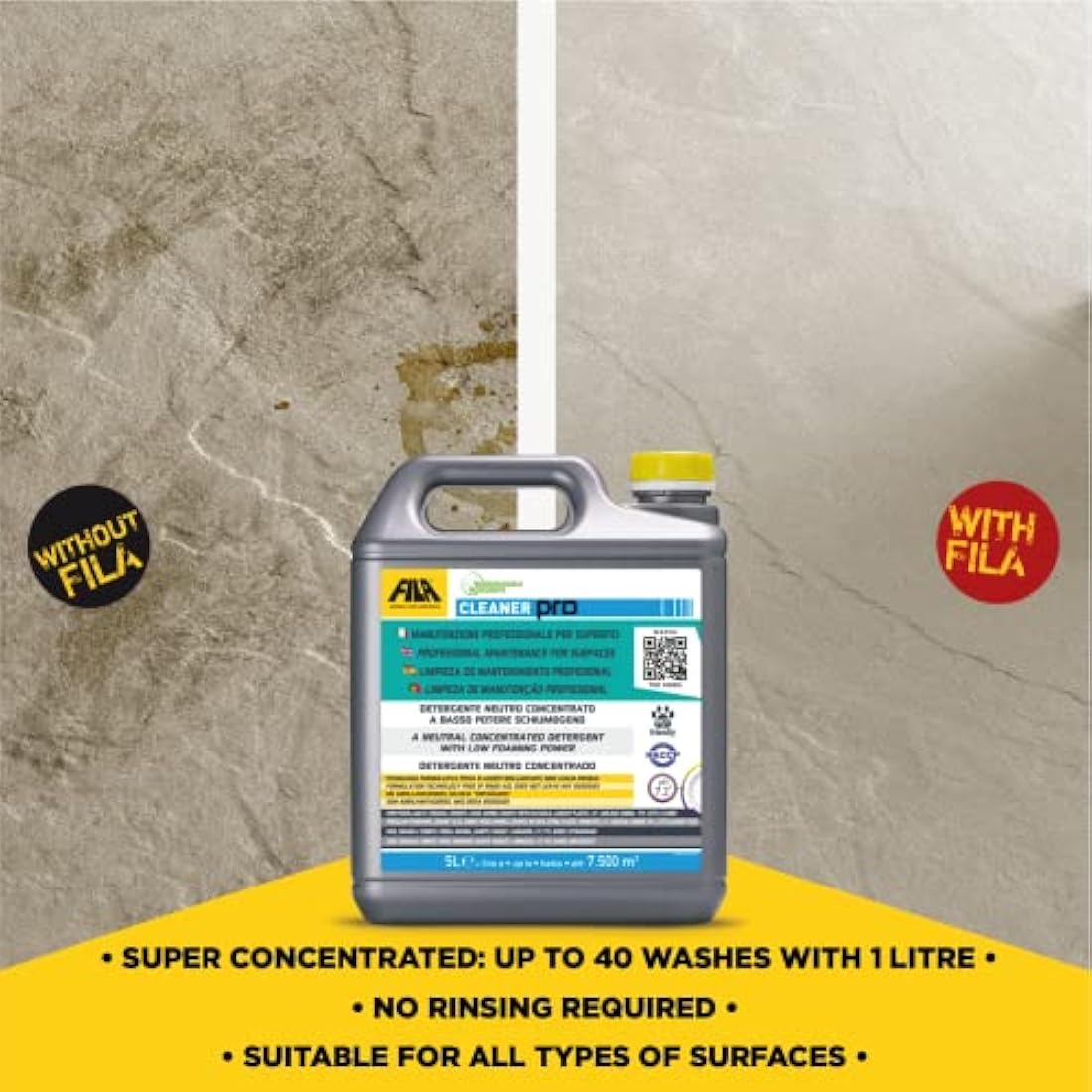 FILA Cleaner Pro Concentrated Neutral Floor Cleaner - 5L Biodegradable