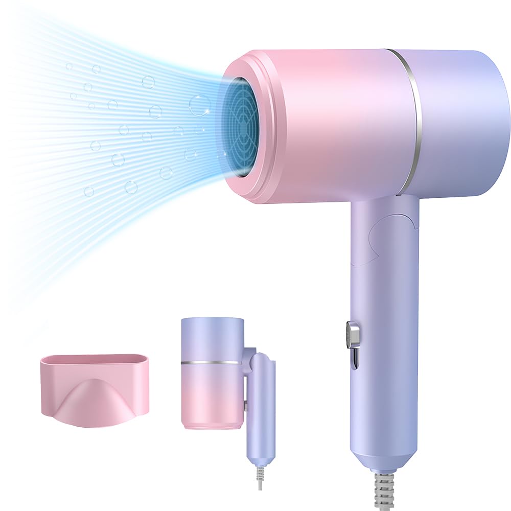 Lotvic Ionic Hair Dryer – Foldable Travel Blow Dryer in Gradient Purple
